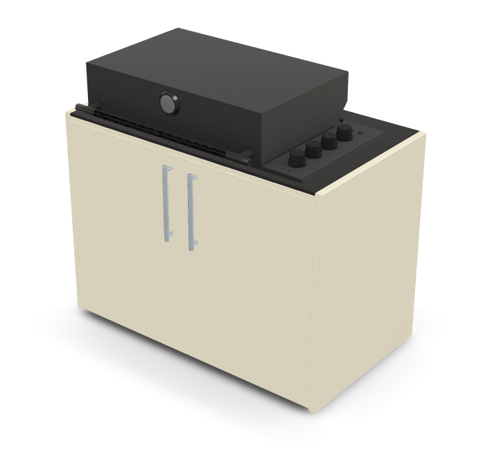 Brabura Box-Q 4 fuegos negro | Último modelo en acero inoxidable