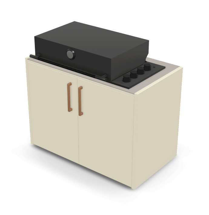 Brabura Box-Q 4 fuegos negro | Último modelo en acero inoxidable