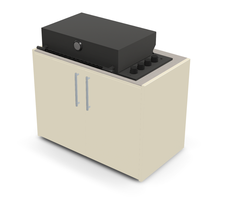 Brabura Box-Q 4 fuegos negro | Último modelo en acero inoxidable