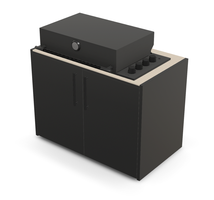 Brabura Box-Q 4 fuegos negro | Último modelo en acero inoxidable