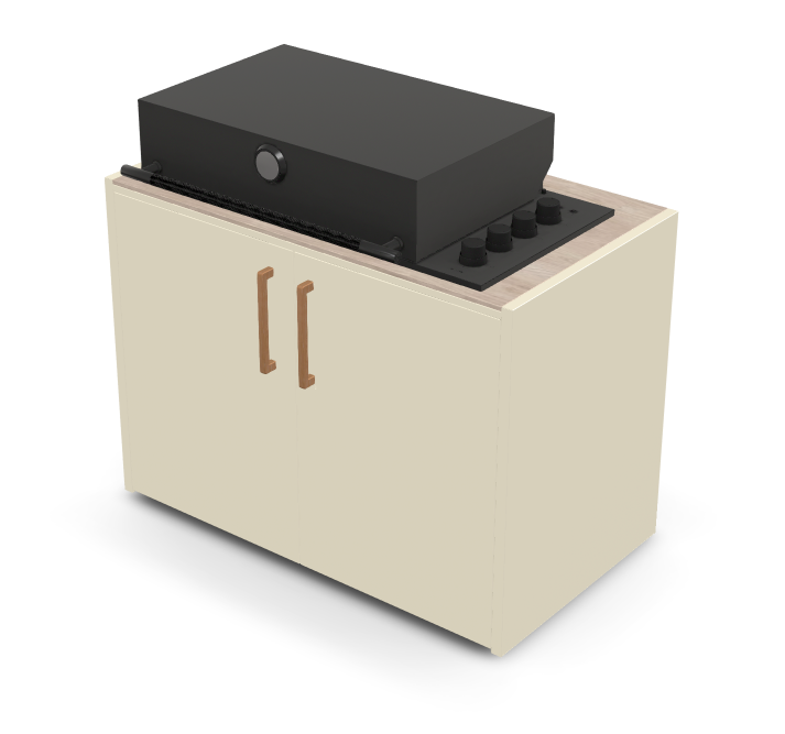 Brabura Box-Q 4 fuegos negro | Último modelo en acero inoxidable