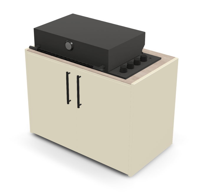 Brabura Box-Q 4 fuegos negro | Último modelo en acero inoxidable