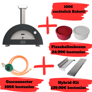 Alfa Forni Moderno 2 Pizze Bundle, gas/ibrido, grigio
