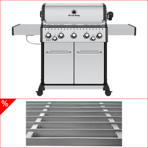 Broil King Baron S 590 IR con asador, quemador de infrarrojos y parrilla de acero inoxidable fundido