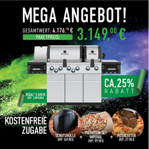 Broil King Regal S 690 PRO IR bundle incl. tapa, juego de piedra para pizza y cortador de pizza