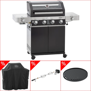 Rösle Videro G4-S Vario+ negro incl. tapa, asador y parrilla redonda