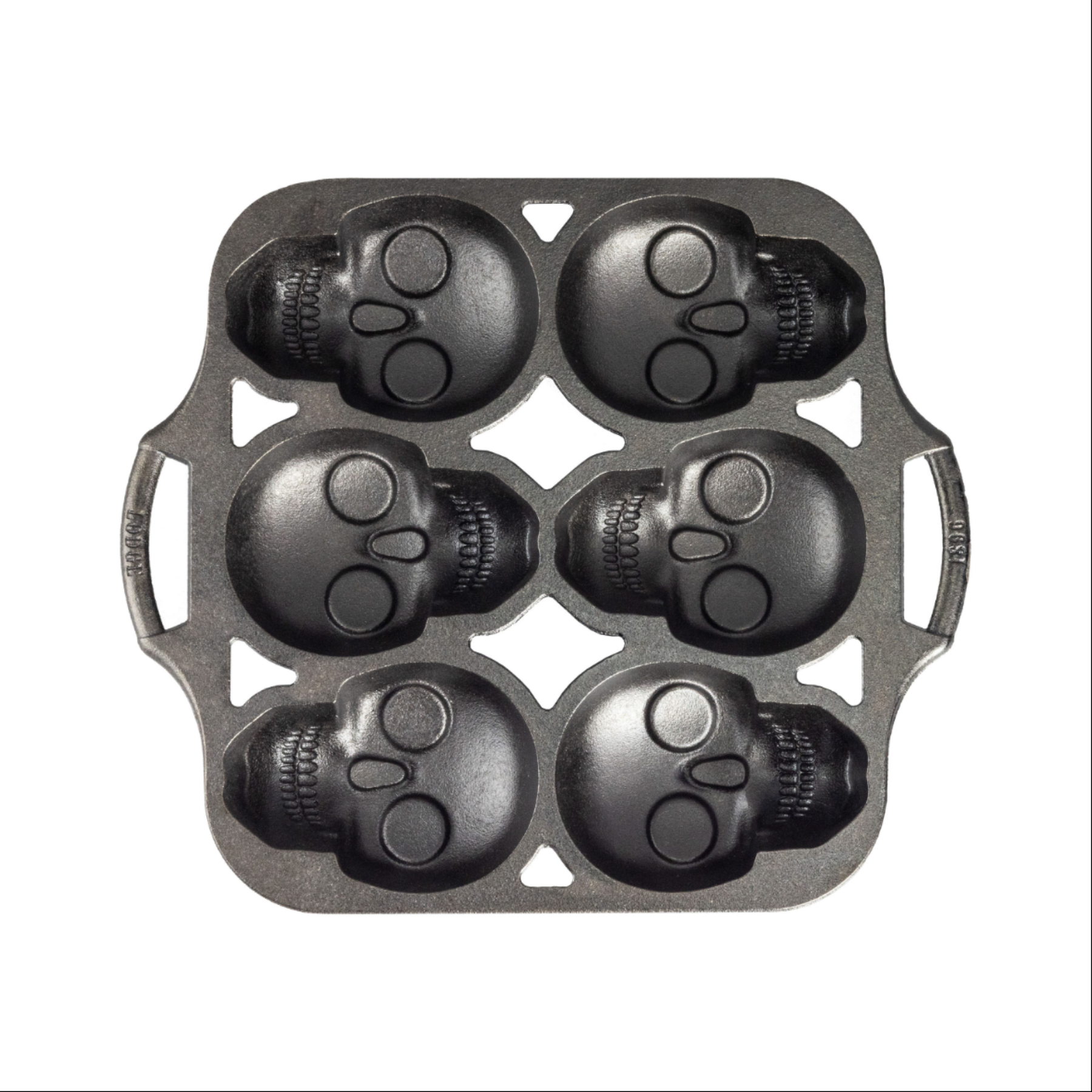 Lodge mini skull baking dish, cast iron, 6 prints