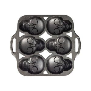 Moule à pâtisserie Lodge Mini Skull, en fonte, 6 motifs
