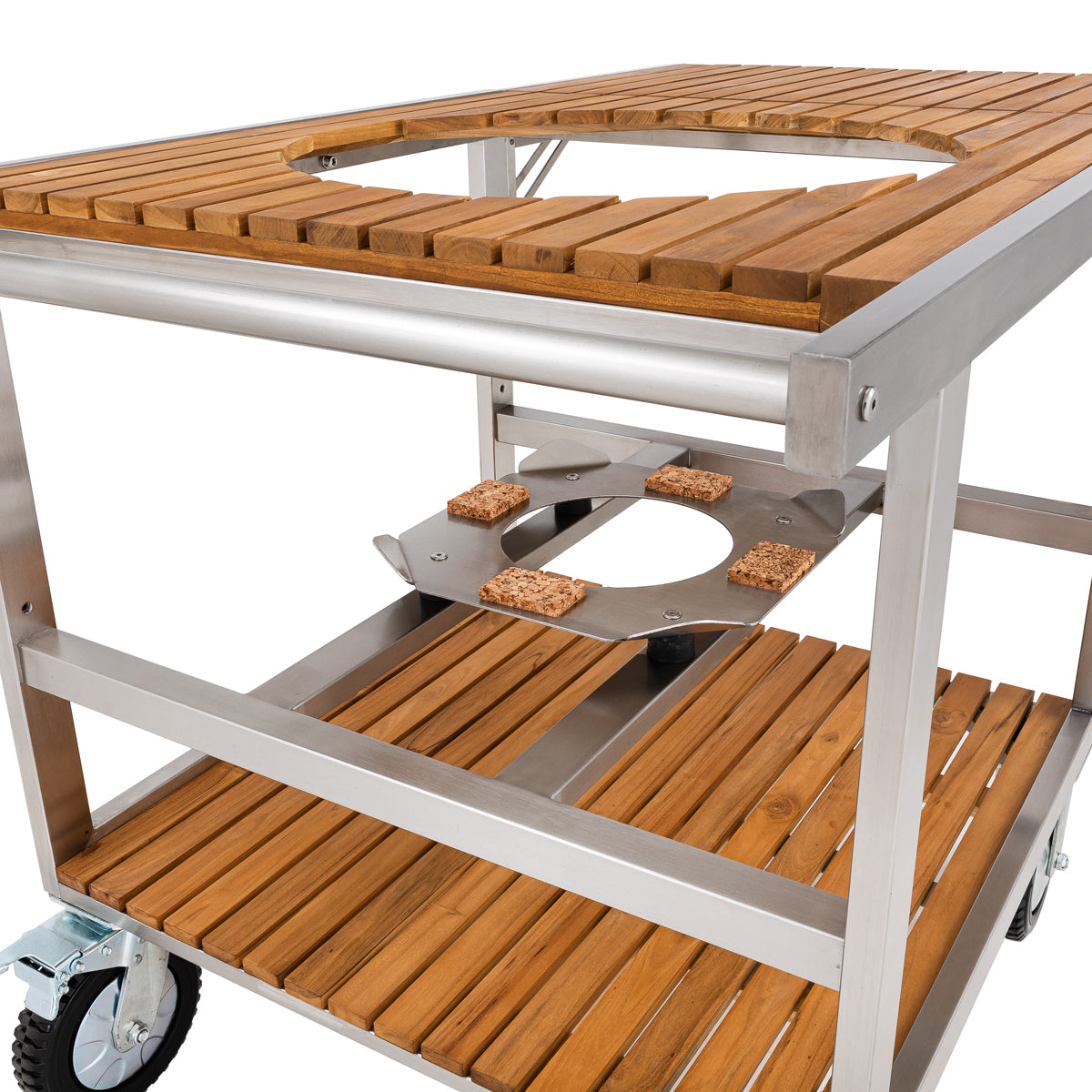 Monolith buggy made of stainless steel & teak, LeChef
