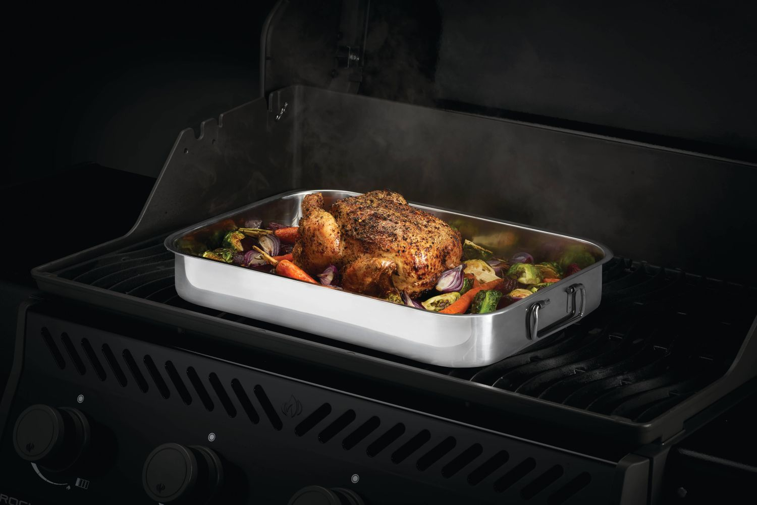 Plat à rôtir Napoleon en acier inoxydable avec grille
