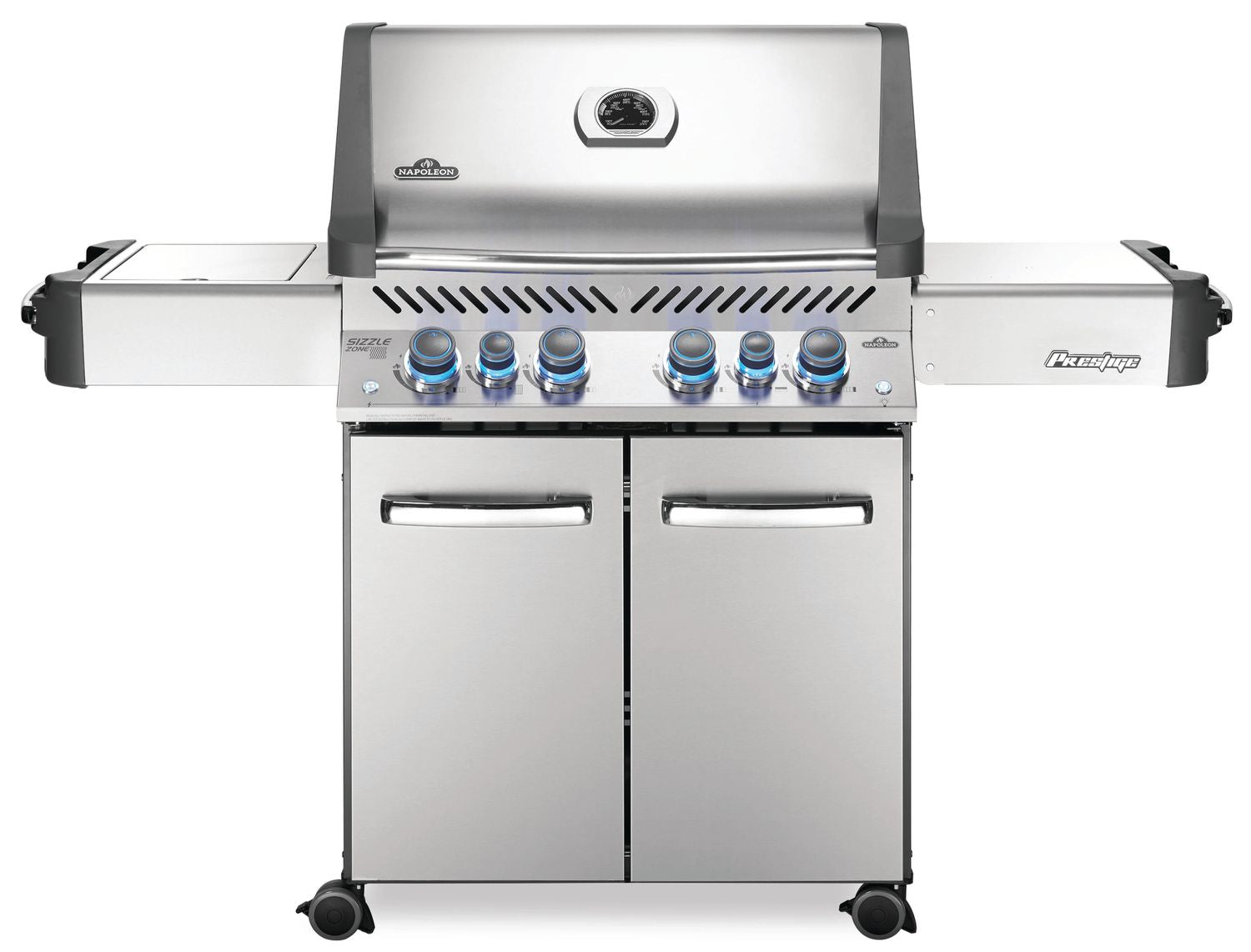 Frontansicht Napoleon Prestige 500 Gasgrill, Edelstahl