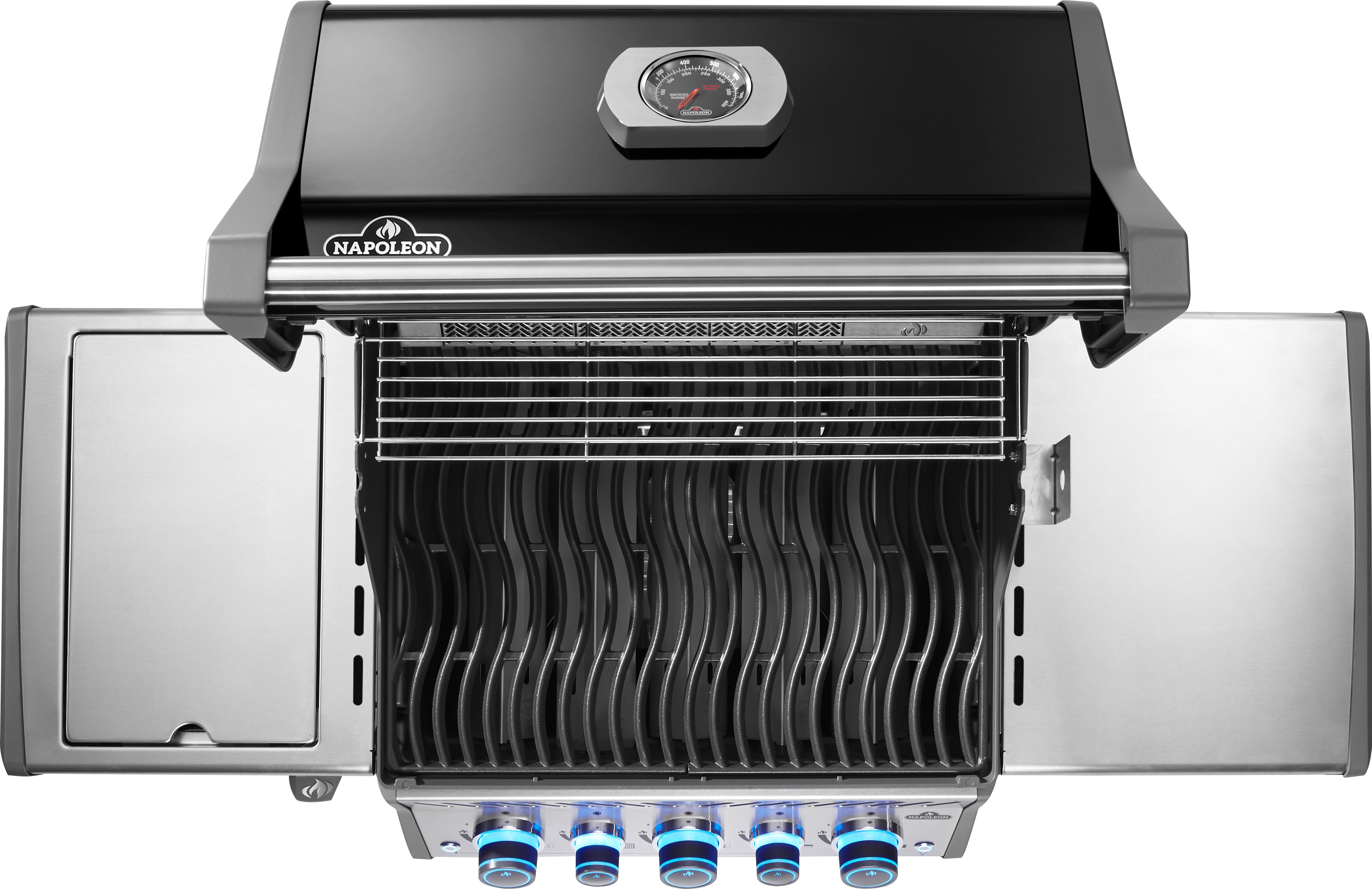 Napoleon Rogue PRO-S 425 con griglie in ghisa, nero, incluso spiedo per girarrosto