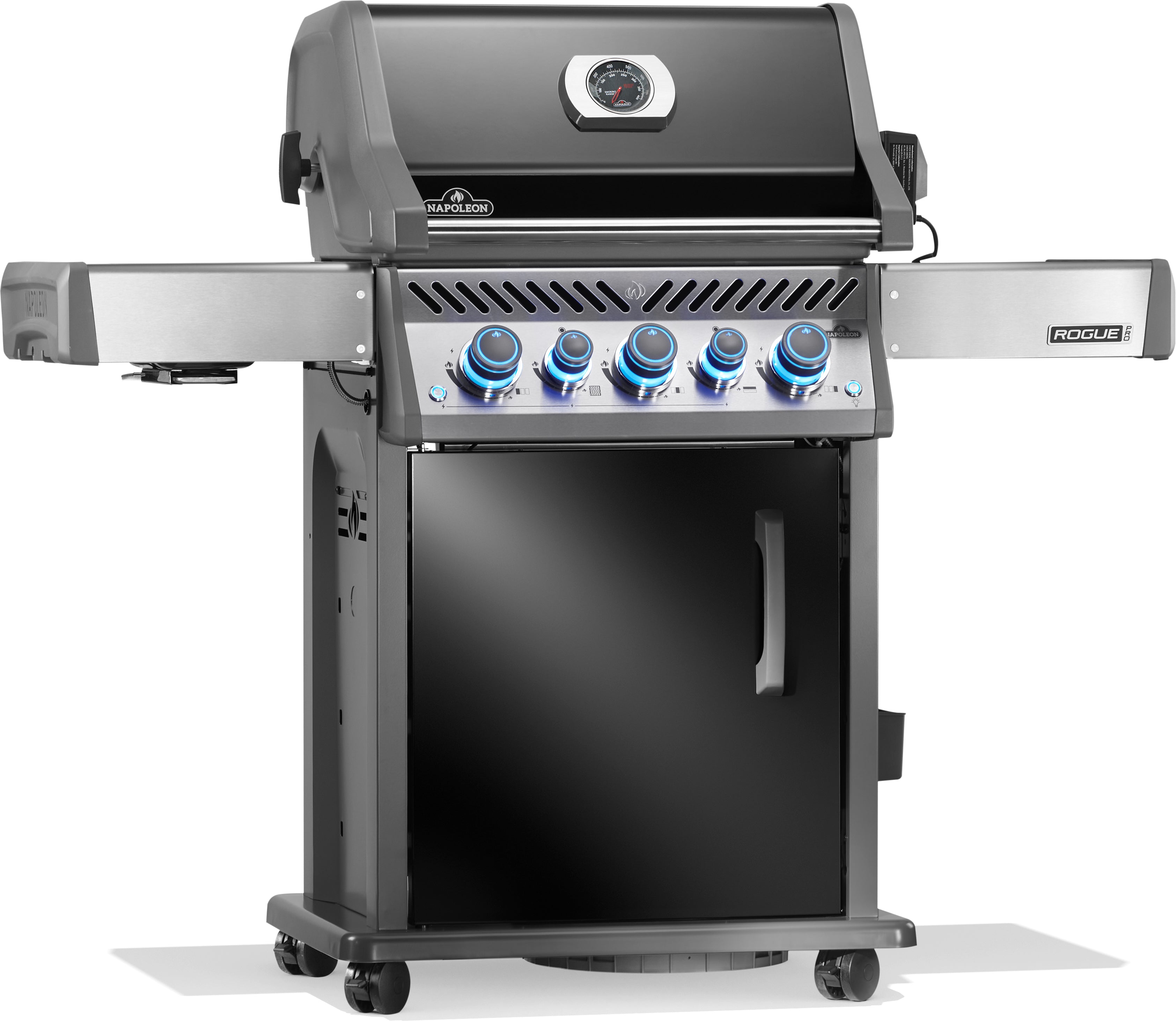 Napoleon Rogue PRO-S 425 con griglie in ghisa, nero, incluso spiedo per girarrosto