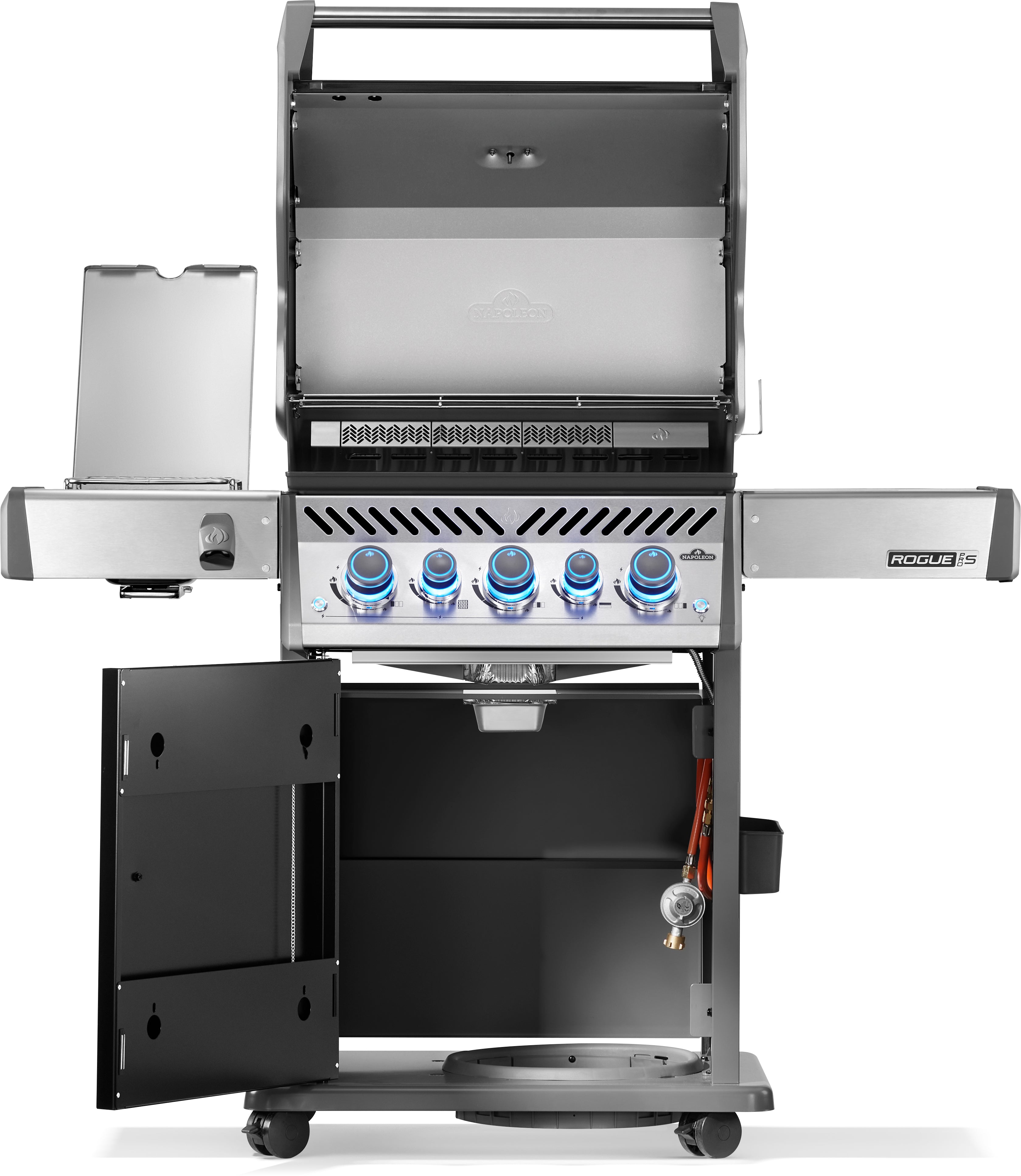 Napoleon Rogue PRO-S 425 con griglie in ghisa, nero, incluso spiedo per girarrosto