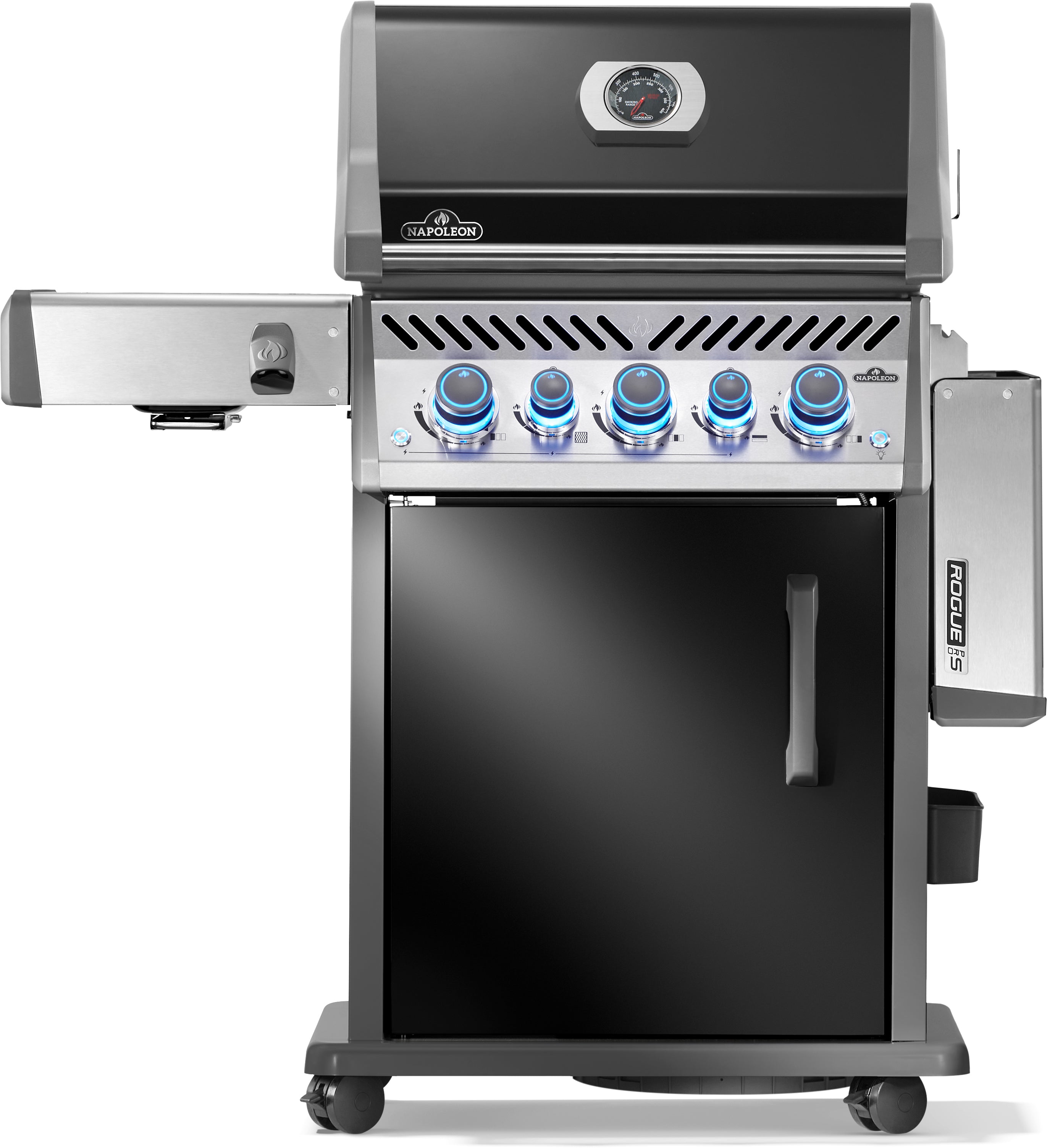 Napoleon Rogue PRO-S 425 con griglie in ghisa, nero, incluso spiedo per girarrosto