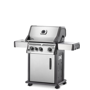 Napoleon Rogue XT 425, mit Sizzle Zone, Edelstahl seitliche Ansicht