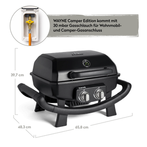 Burnhard WAYNE Balkongrill 2-Brenner Camper Edition