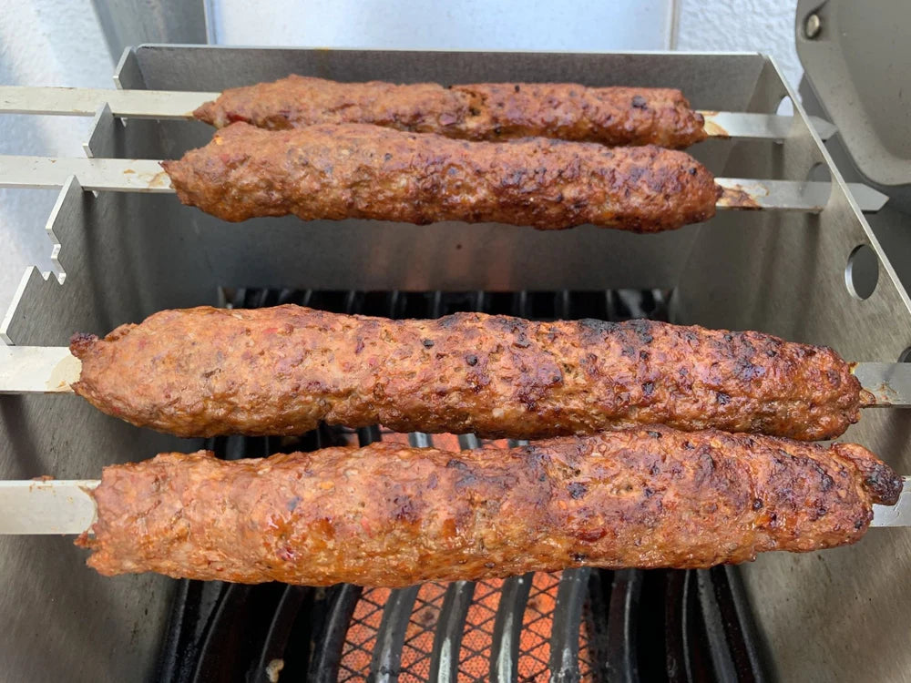 Bild 3 Adana mit den  Babossa Grillspießen, 5Stk. passend für Babossa Windschutze