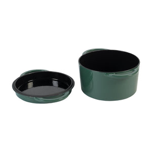 Big Green Egg Dutch Oven, Grün Rund 117045 mit geöffnetem Deckel