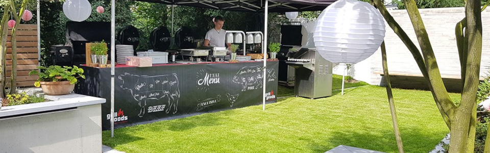 Grillgoods Stand mit Buffet für Events