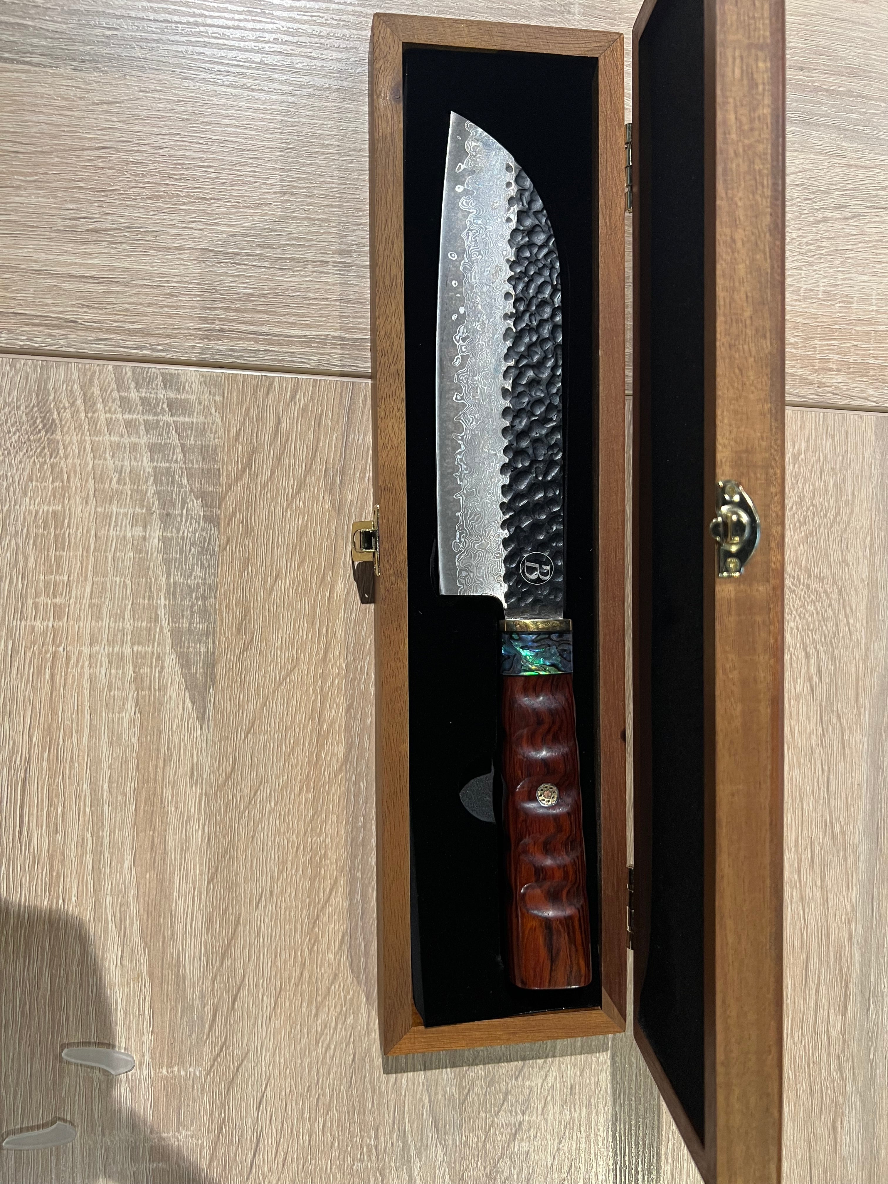 Babossa Heritage Santoku met woestijn ijzeren handvat
