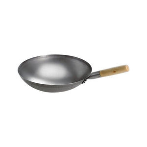 Wok in acciaio Moesta, manico in legno