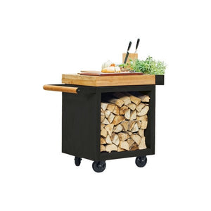 OFYR Mise en Place Table Black PRO 65 mit Teakholz