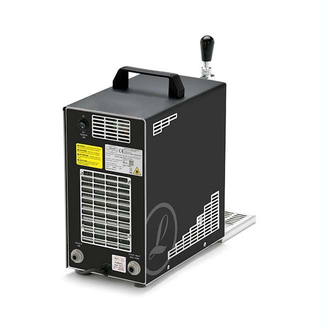 Rückseite Lindr Zapfanlage mit Kompressor, PYGMY 25/K Green Line