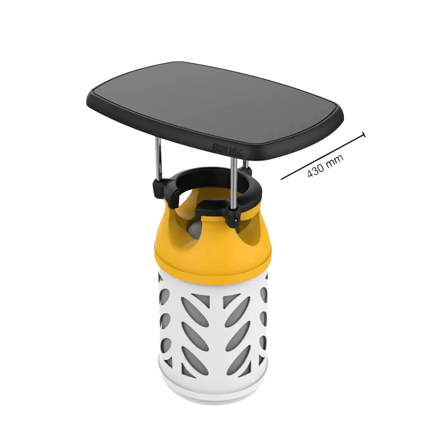 Hot wok table for collar gas cylinders