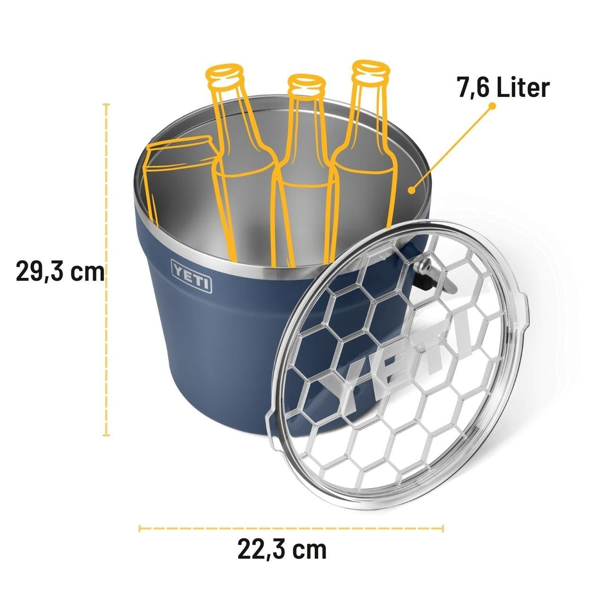 YETI Rambler Getränkekübel, 7,6 Liter, Navy