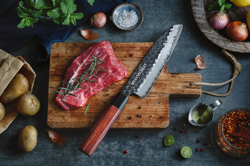 Babossa "acero al carbono" Santoku