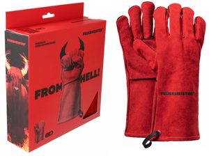 Feuermeister Grillhandschuh, Gr. 10 Spaltleder Rot