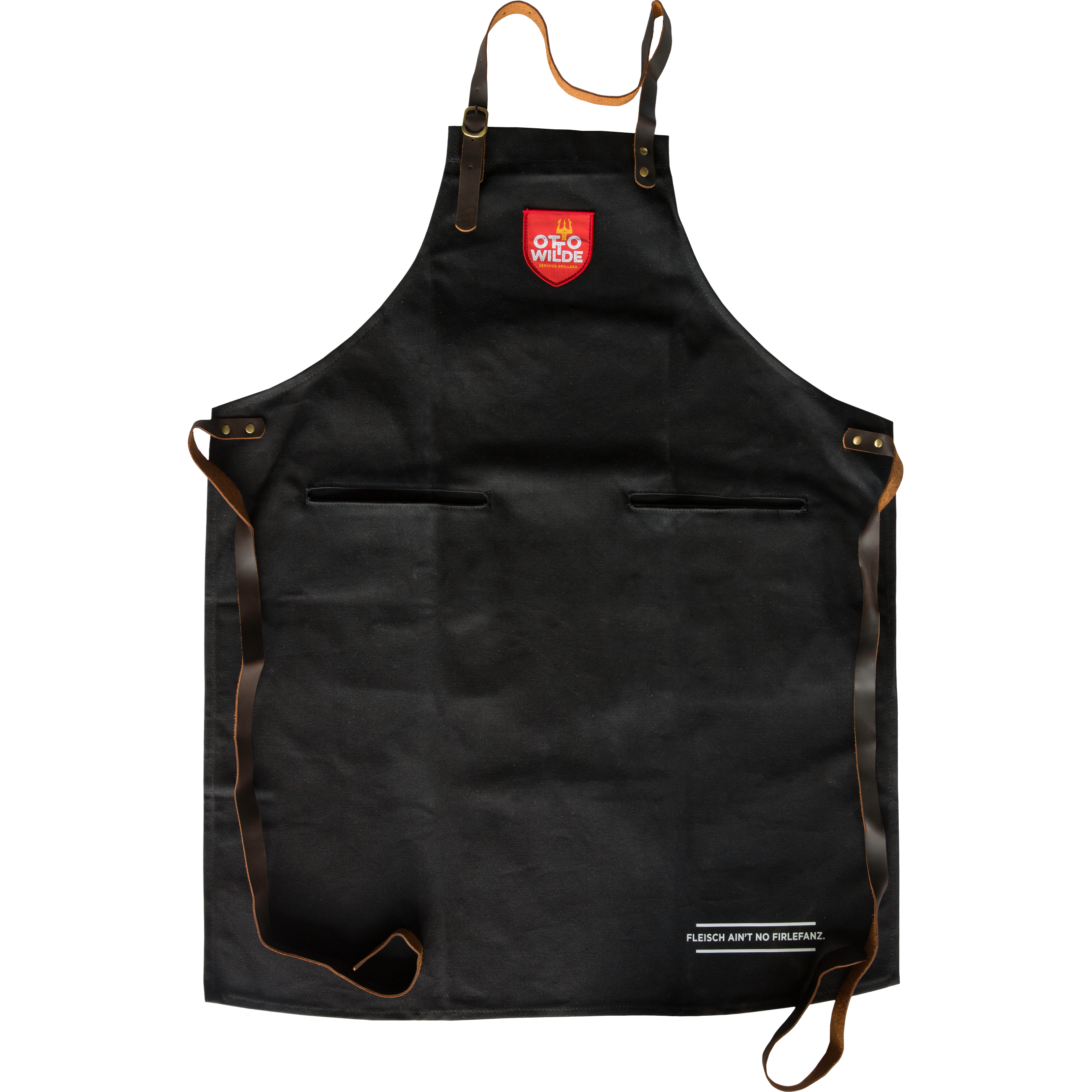 Delantal de barbacoa Otto Wilde, algodón y cuero
