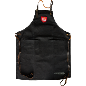 Otto Wilde barbecue apron, cotton & leather