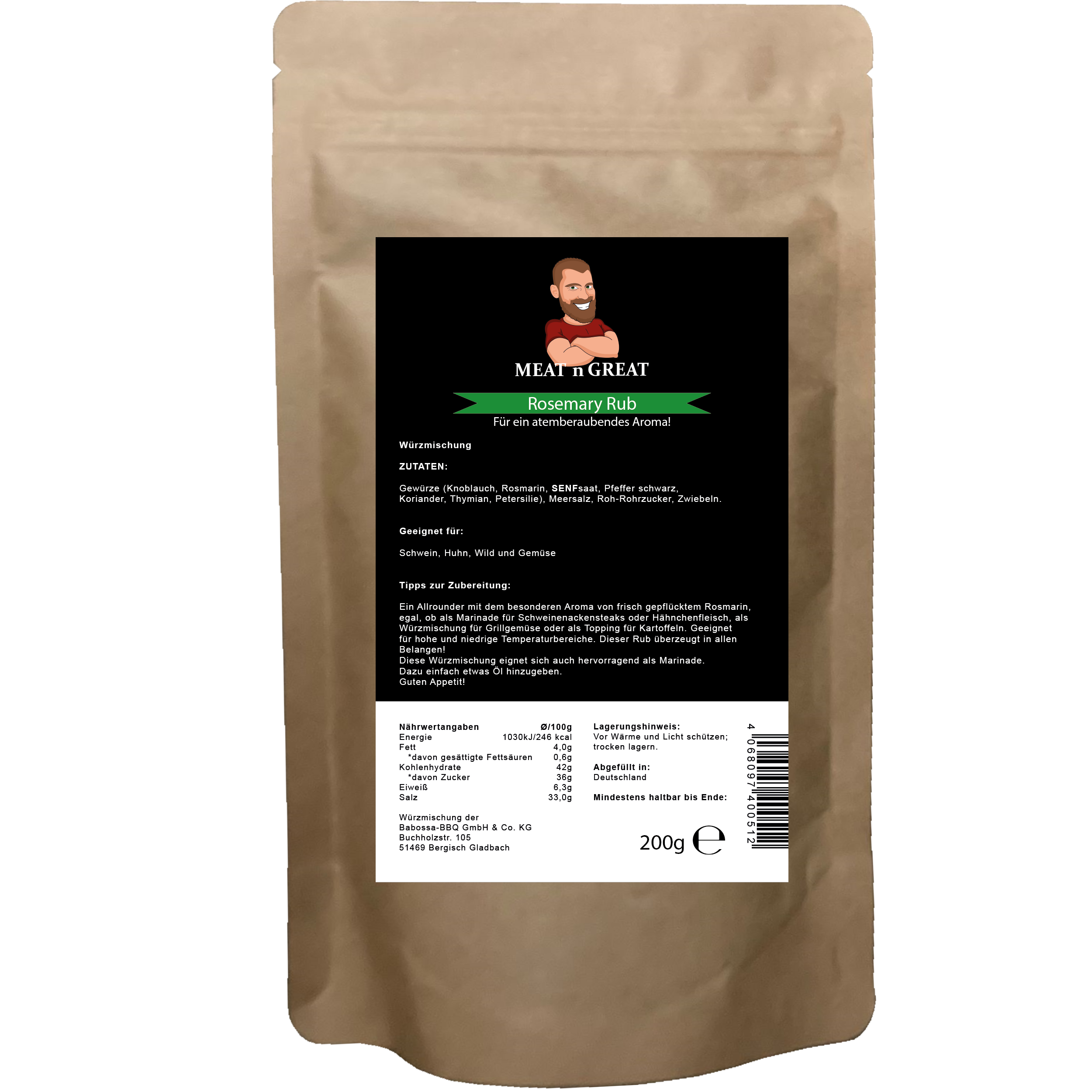 Produktbild Meat 'n' Great Rosemary Rub Nachfüllbeutel 200 g
