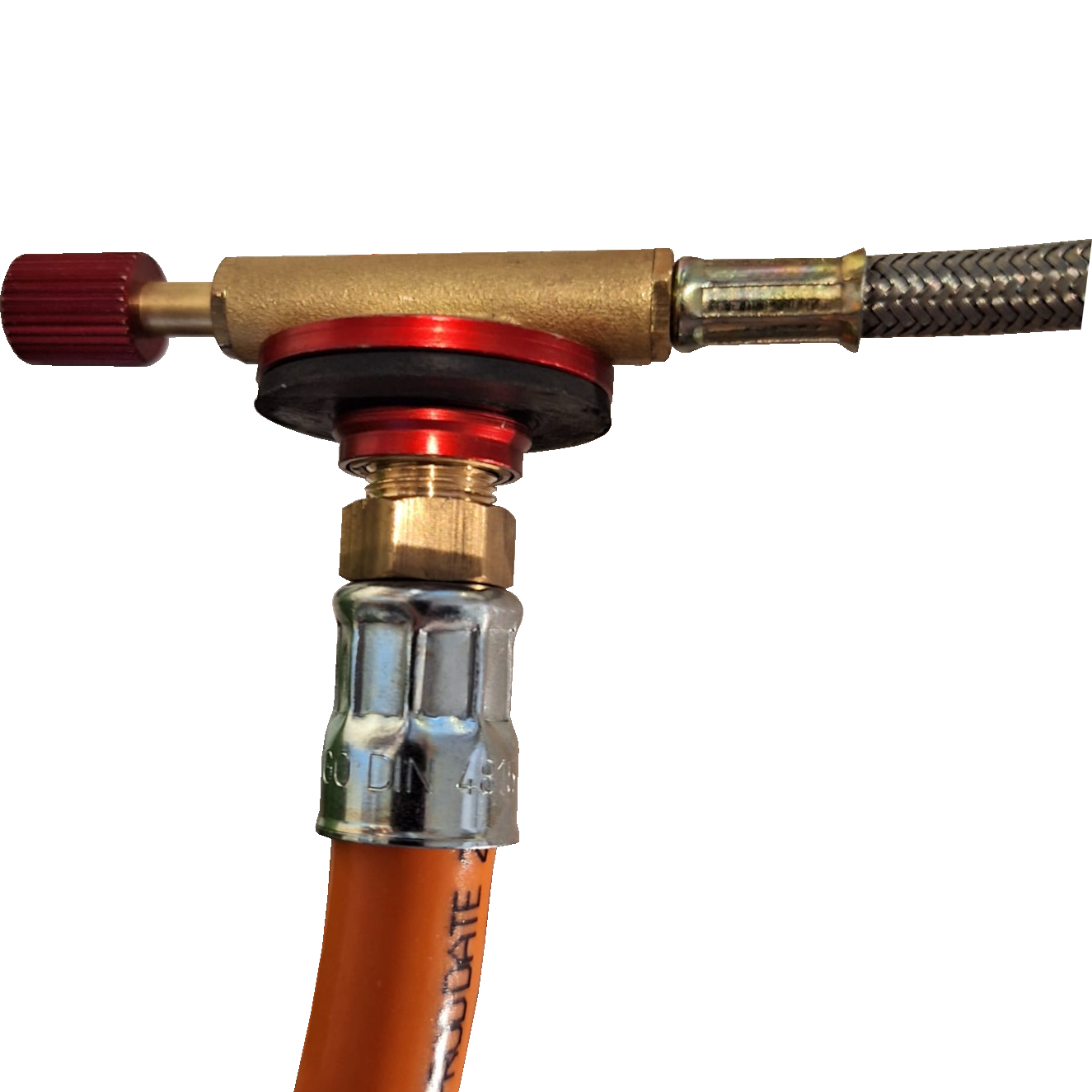 TGO connection, gas cartridge to gas cylinder