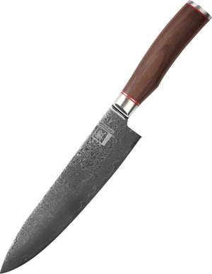 Zayiko Damascus chef's knife, "Kurumi" series
