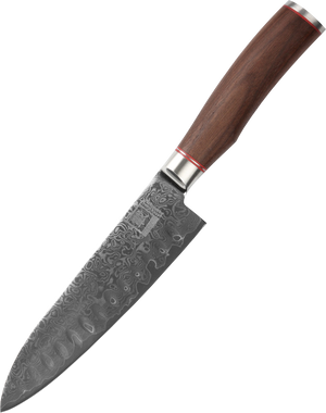 Zayiko Damascus Santoku knife, "Kurumi" series