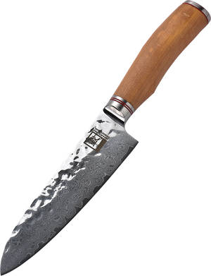 Zayiko Damascus Santoku knife, "Olive" series