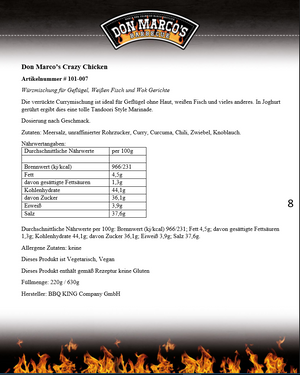 Don Marco's Crazy Chicken, 220g