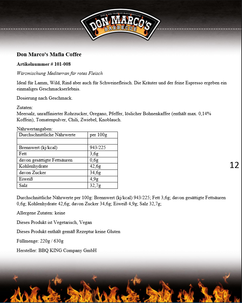 Don Marco's Mafia Coffee Rub, słoik 160 g